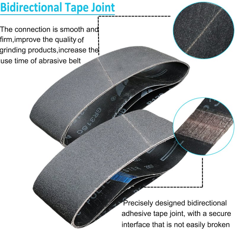 SACKORANGE 6 Pack 4 x 36 Inch Silicon Carbide Sanding Belts Assortment -120 240 400 600 800 1000 Grits -High Performance Sander Belts For Knife Sharpening and Metalworking - Image 3